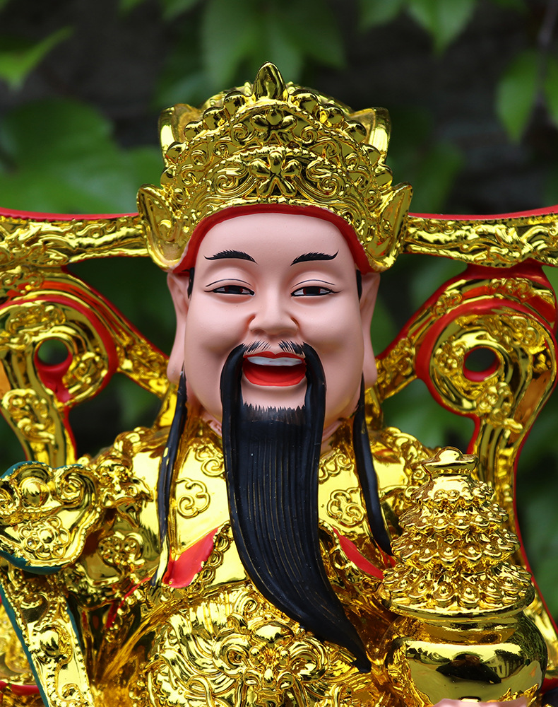 财神爷佛像摆件家用店铺开业礼品树脂佛具金身红衣财神