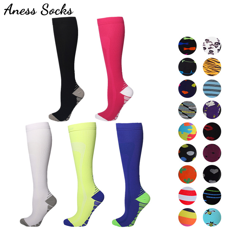 Leg Shaping Compression Stockings Women's Yoga Sports Compression Socks Cross-Border Marathon Running Socks Calf Length Socks Stretch Socks