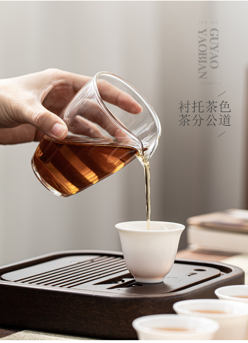 美洁羊脂玉纯白陶瓷茶具套装功夫茶具木质礼盒礼品批发定制logo