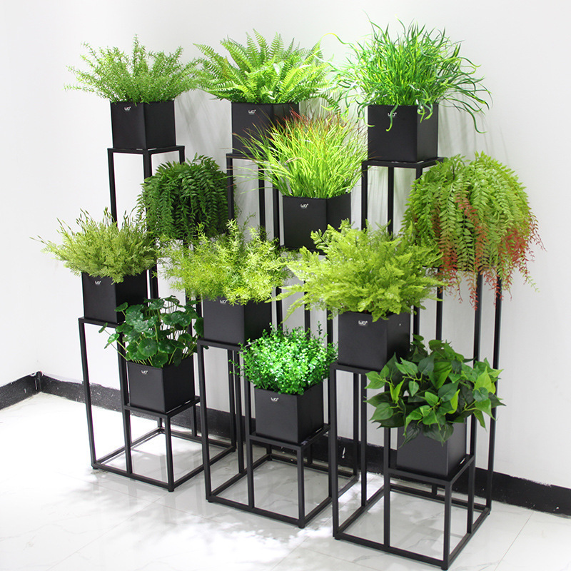 栅栏店高绿草草手感仿真花槽吊篮工厂装饰草假草植物墙绿植配草定