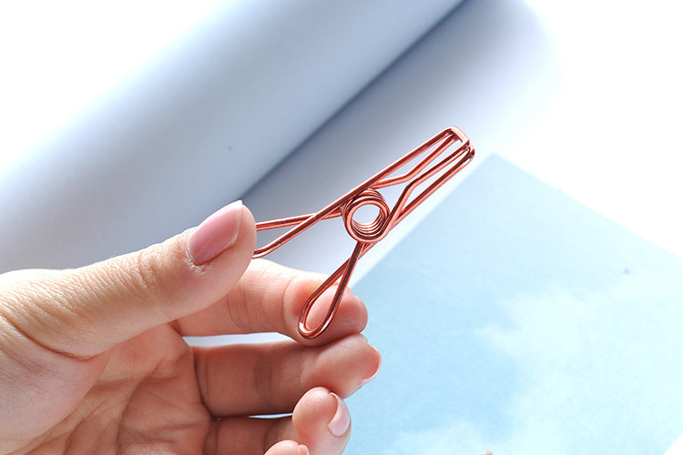 金属镂空长尾夹 大号小清新金色鱼尾夹 凤尾夹书夹子 票张文件夹