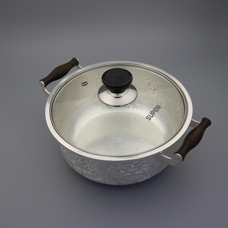 足银999纯银银锅 牡丹花磨砂汤锅煮饭烧水 婚娶嫁妆送礼佳品收藏