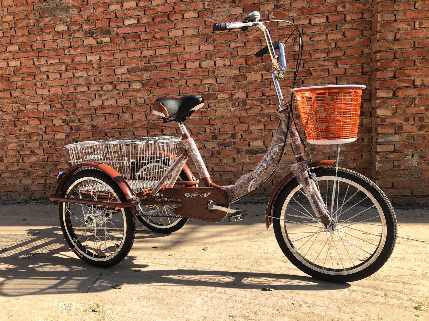 老年买菜车人力脚踏三轮车老人脚蹬自行车成人三轮车