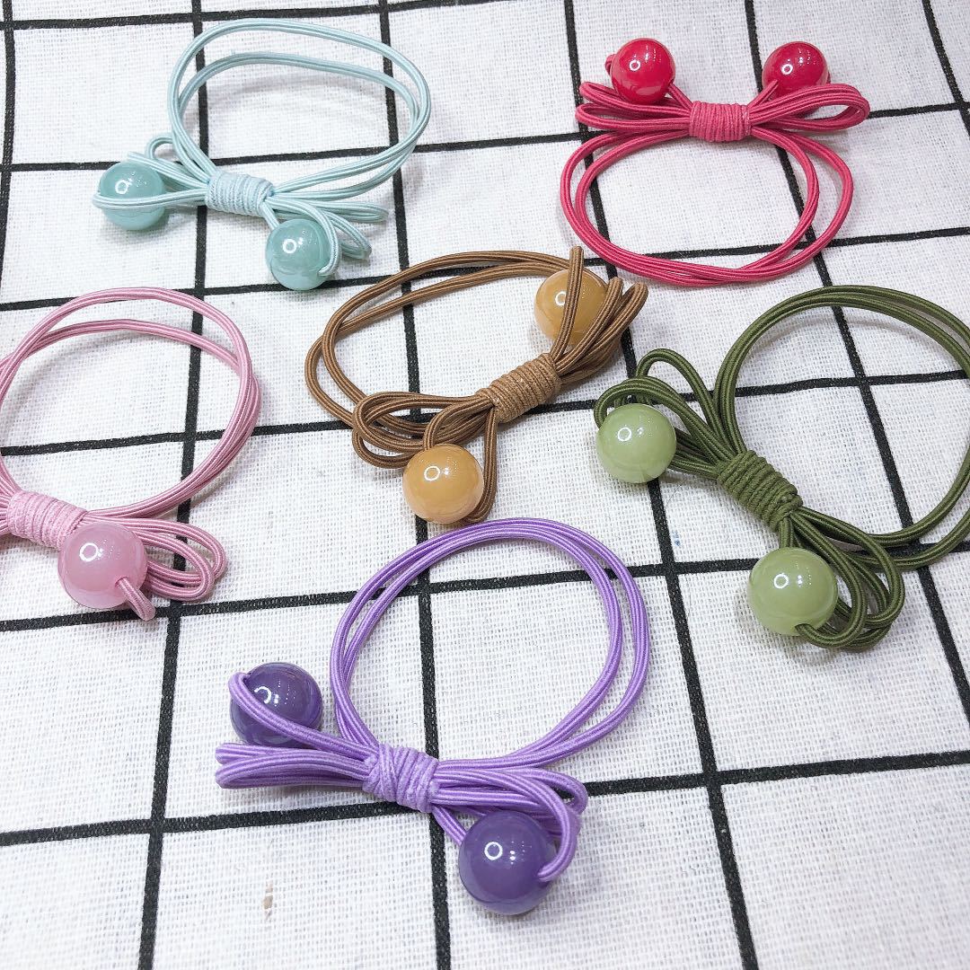 New High Elastic Leather Case Ponytail Hair Ring Rubber Band Headdress Flower Hair Rope Simple Leather Case Adult Hair Accessories Headdress Wholesale