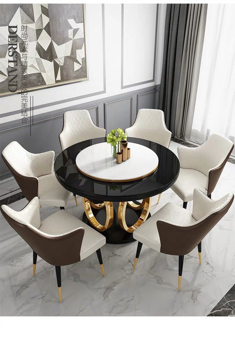 可折叠伸缩旋转多功能变形可变收缩旋转变大家用转桌餐桌轻奢圆桌