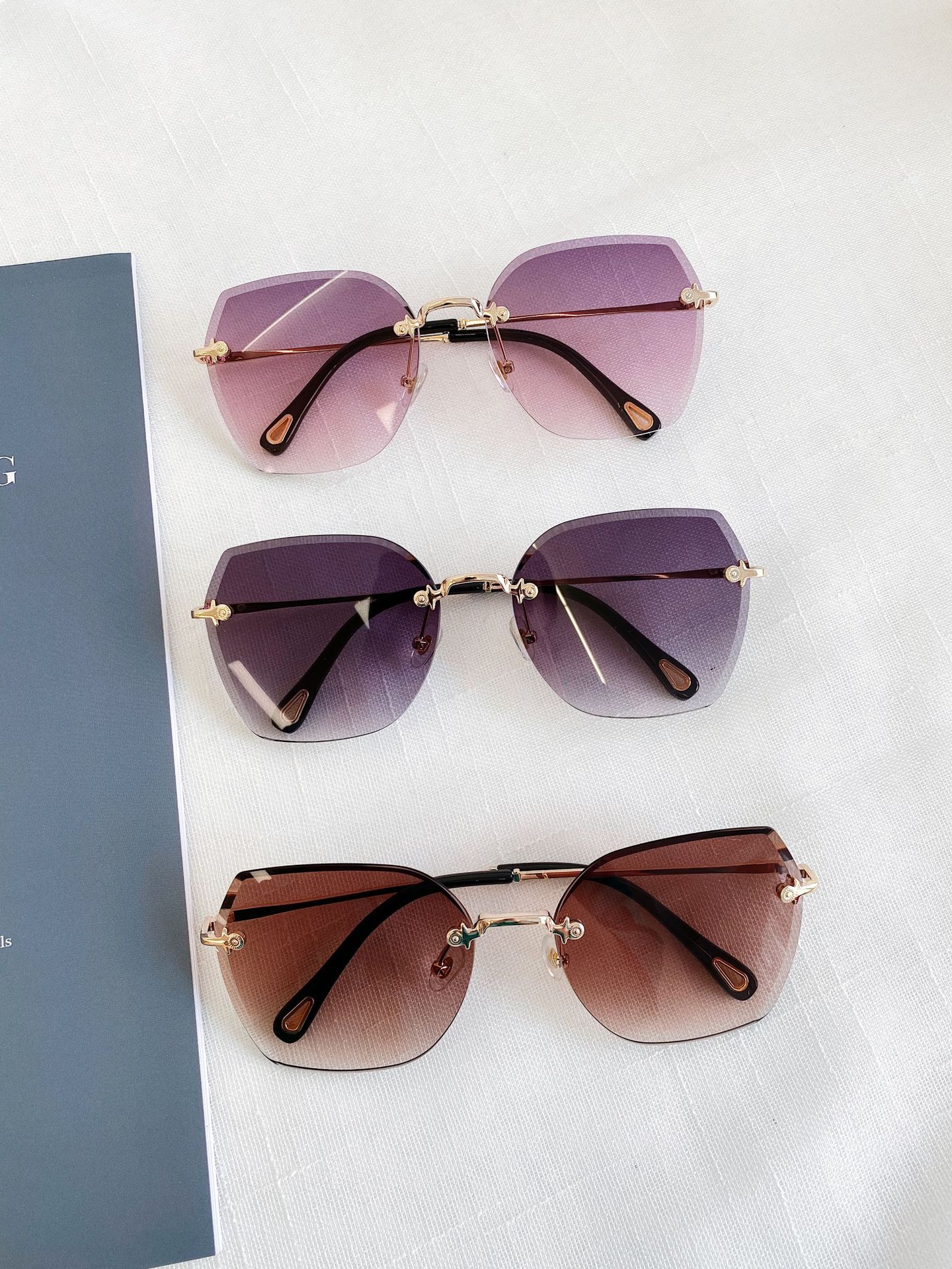 2020海洋片太阳镜切边高品质抛光亮边镜片男女同款时尚百搭款眼镜