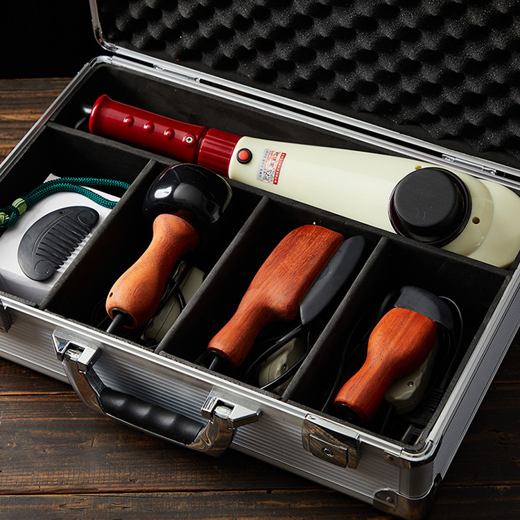 砭灸工具箱套装 电热刮痧板 砭石太极球 砭石拨筋 按摩锤 刮痧刀