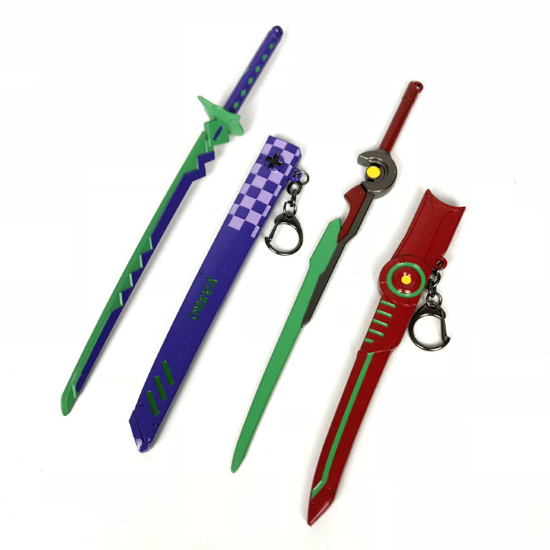 英雄亚索疾风剑豪剑姬武士刀动漫游戏鞘刀兵器钥匙扣22cm