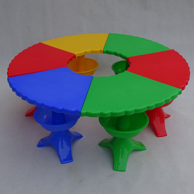 厂家直供塑料圆桌儿童扇形拼搭组合桌 宝贝学习桌幼儿园桌椅批发