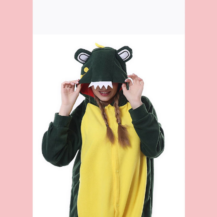 厂家卡通睡衣新款鳄鱼卡通连体睡衣爱情公寓情侣装睡衣家居服