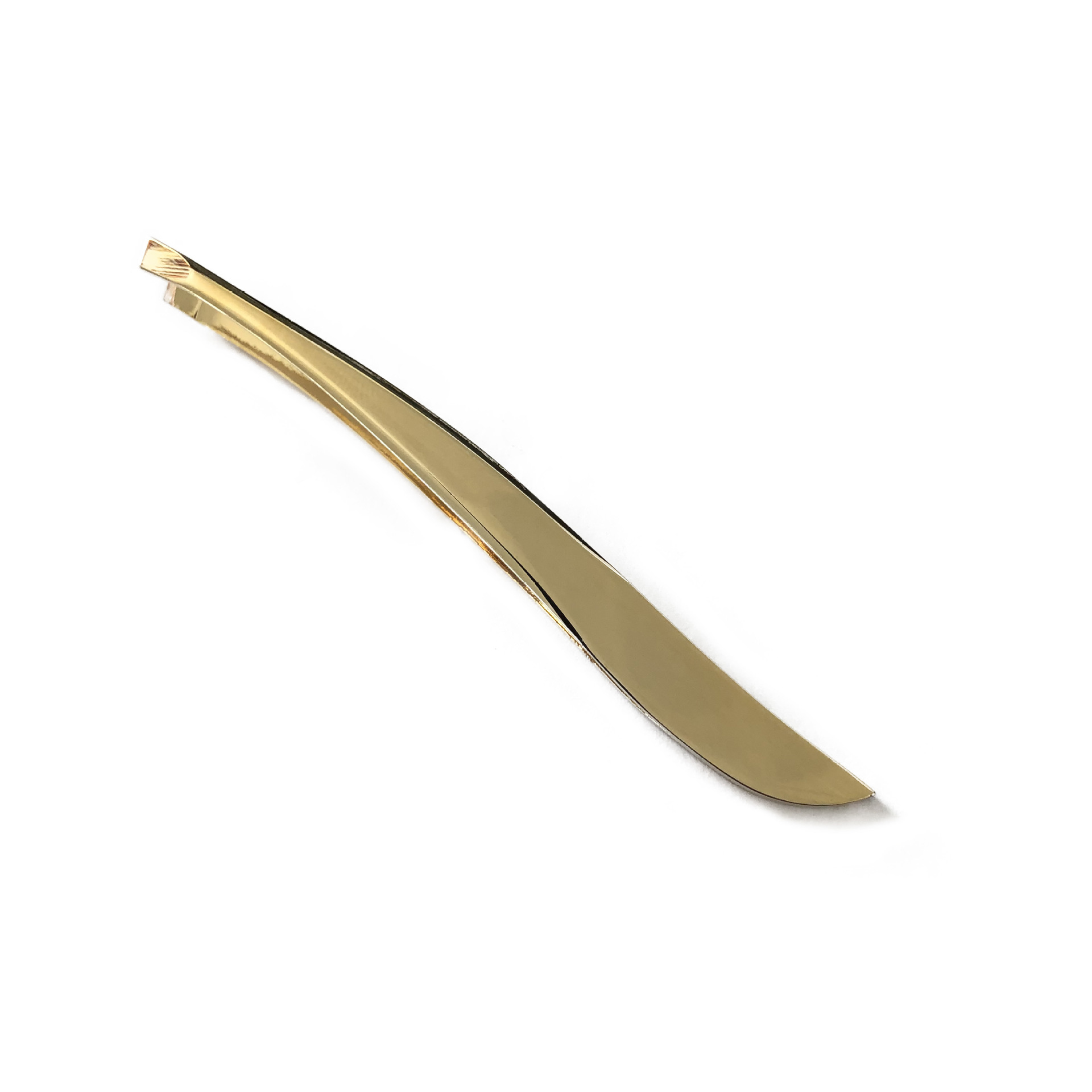 斜口不锈钢香蕉眉夹柳叶夹美容眉毛夹修眉夹镀金色高品质美容镊子