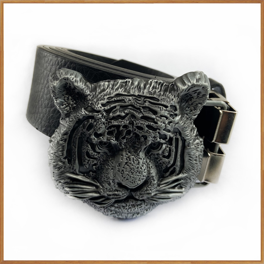 宝彩优品 锌合金老虎头皮带扣 02780 复古休闲西部牛仔腰带扣