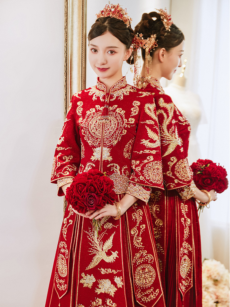 秀禾服2022新款结婚新娘女中式嫁衣显瘦秀禾敬酒服礼服秀和服春夏