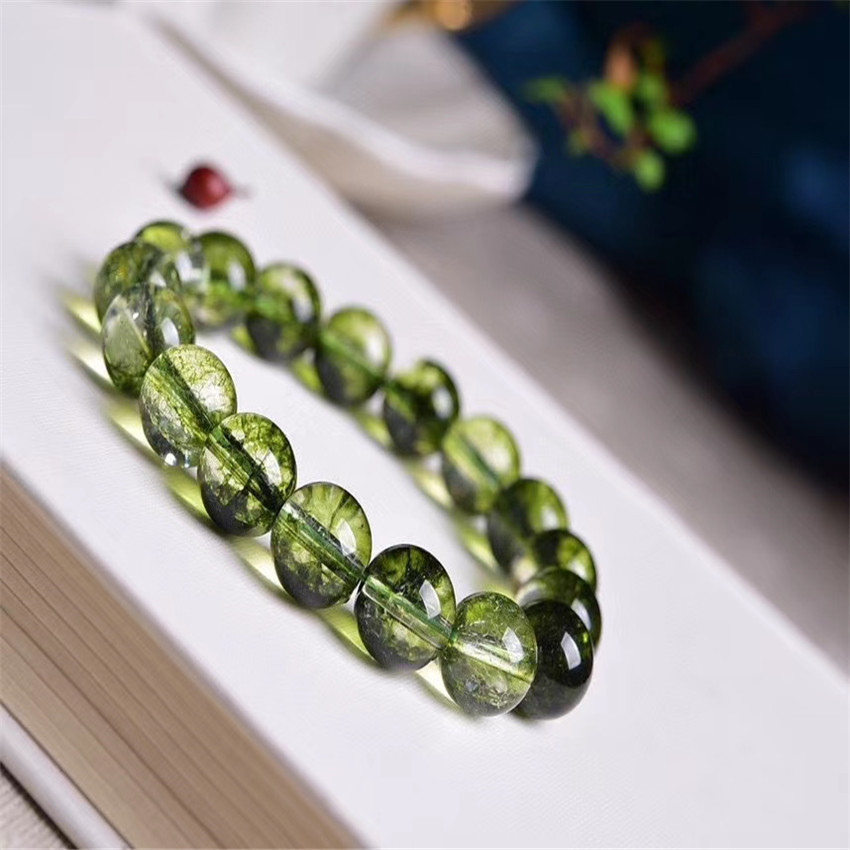 东海节高水晶绿幽灵爆花晶手串男女款时尚单圈手链饰品批发