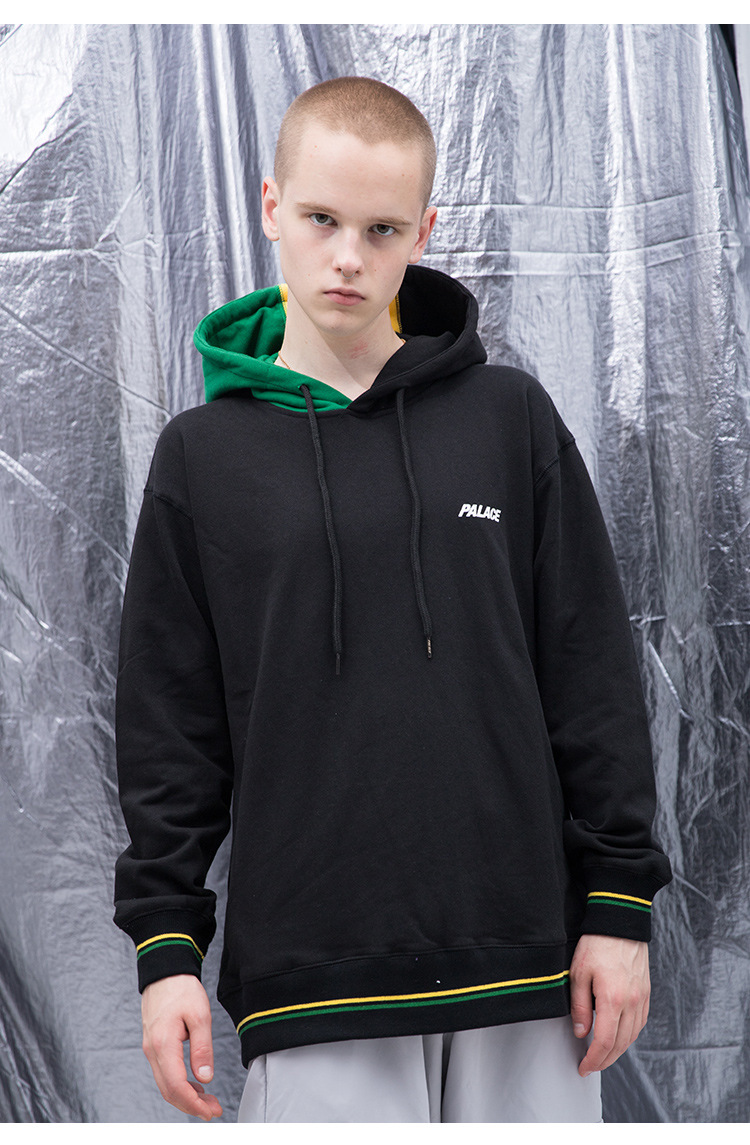 palacelife潮流flagin hood国旗拼色宽松男女连帽衫卫衣