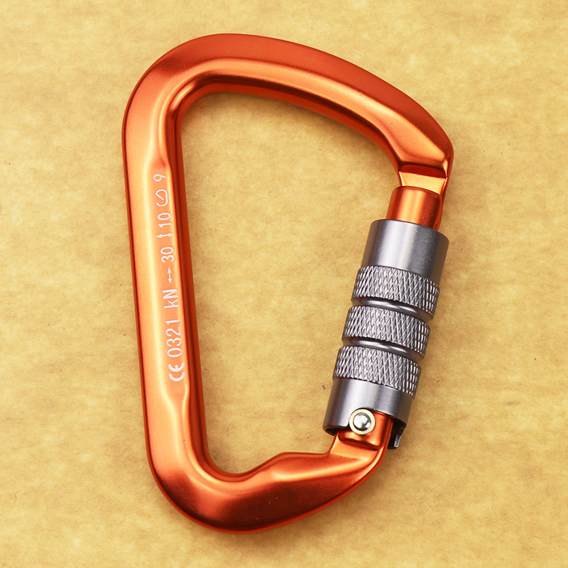 登山扣30kn主锁 绳索滑翔高空作业吊扣安全钩 航空铝快挂攀岩主锁
