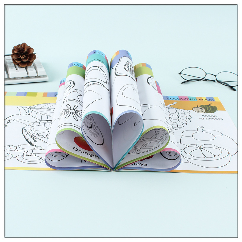 厂家现货儿童涂色本早教认知涂鸦填色绘画本幼儿美术画册书本批发