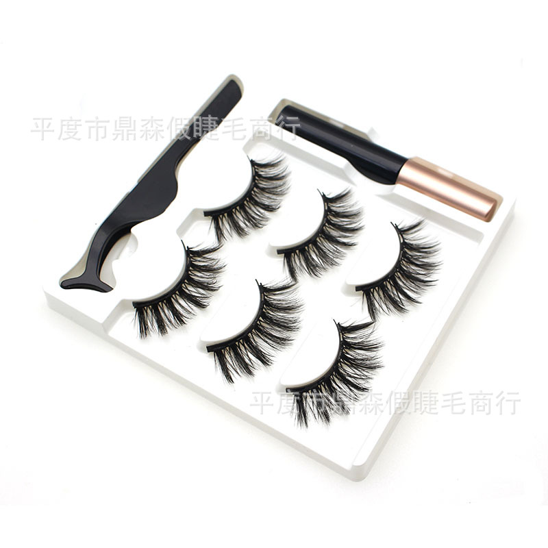 Dingsen Cross-Border Stable Supply Magnetic Eyelash Set 3 Pairs Magnetic Eyeliner Style Multi-Eyelash