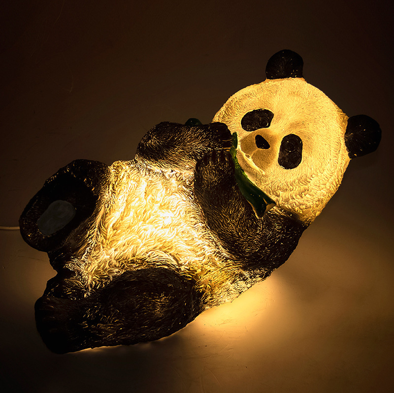 led户外发光熊猫灯动物灯 玻璃钢造型景观灯园林庭院装饰灯小品灯