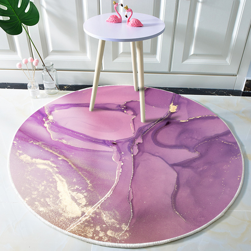 Pink Marbling Geometric Modern round Carpet Floor Mat Living Room Sofa Dining Room Tea Table Cloth Chair Cushion Home