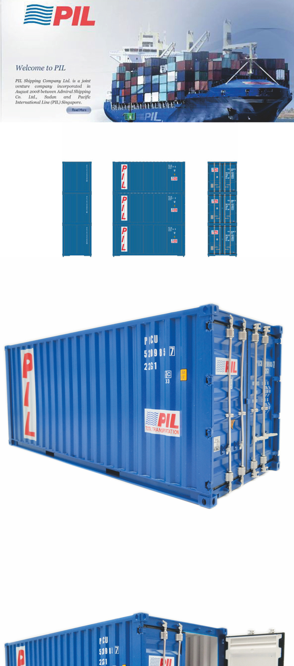 太平航运 pil集装箱模型纸巾盒笔筒 1:20仿真集装箱模型logo定制