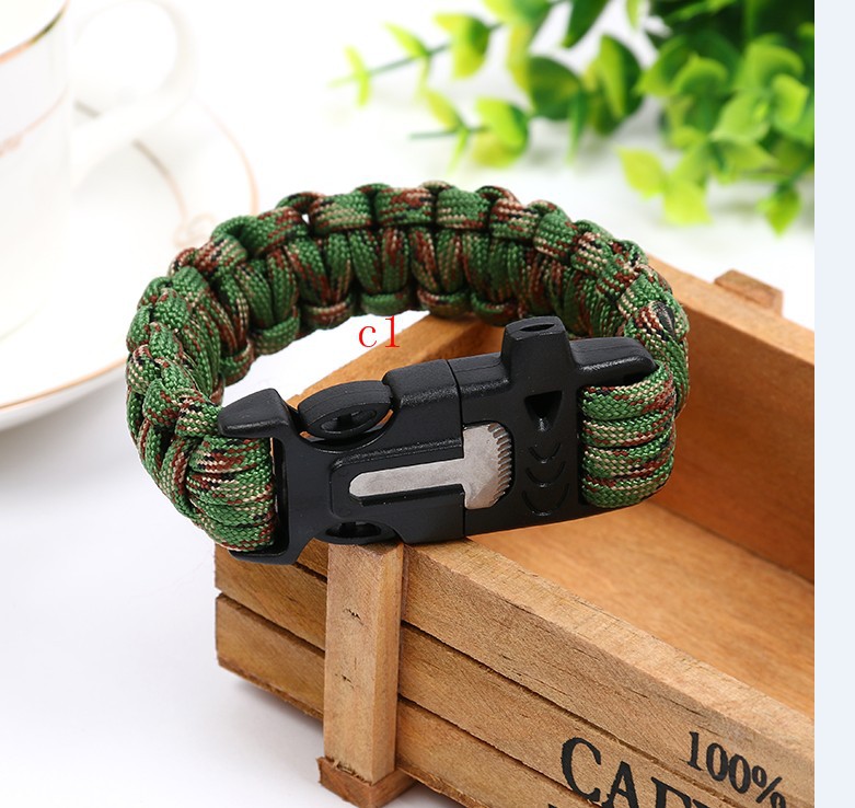 多功能伞绳手链户外求生存手镯野外求生编织求生自救手镯冒险伞绳