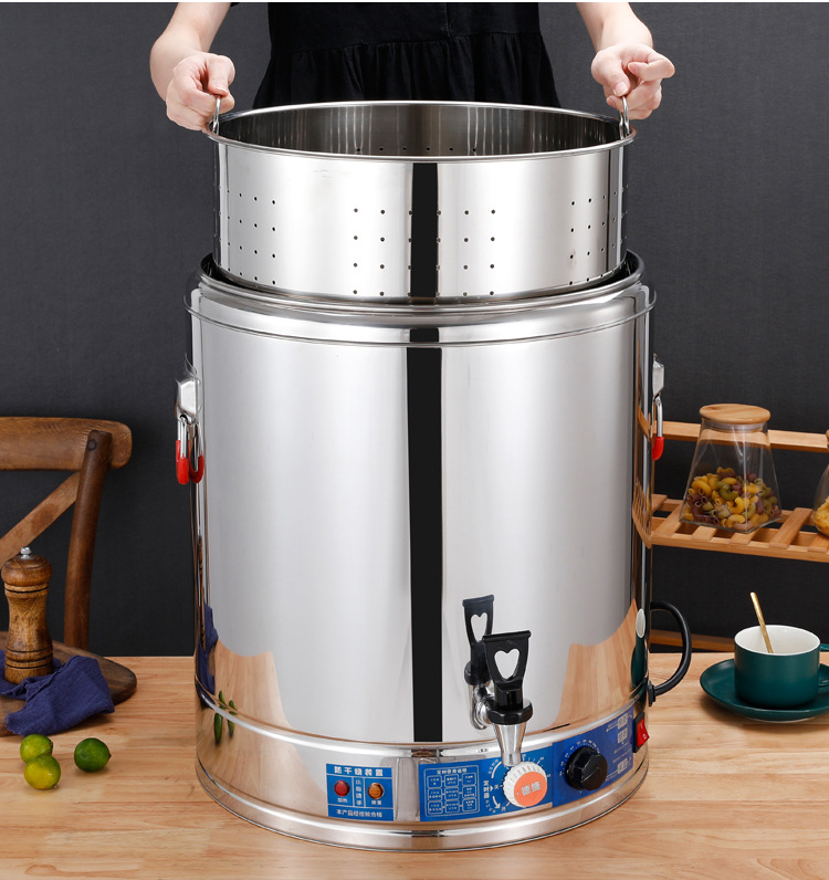 电烧开水桶商用电热电加热防干烧可插电煮粥节能控温直筒家用汤锅