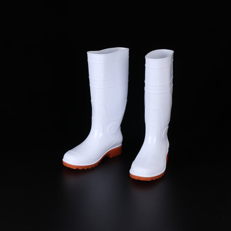 厂家批发白色雨鞋耐油耐穿食品卫生雨靴牛筋底水鞋食品级劳保雨鞋