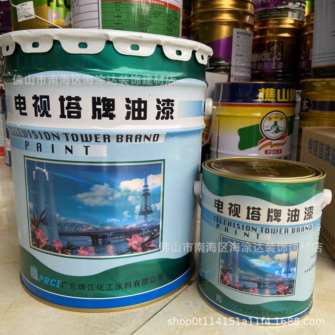 批广州电视塔牌油漆白厚漆厚浆漆护栏金属机械钢结构防锈油漆涂料