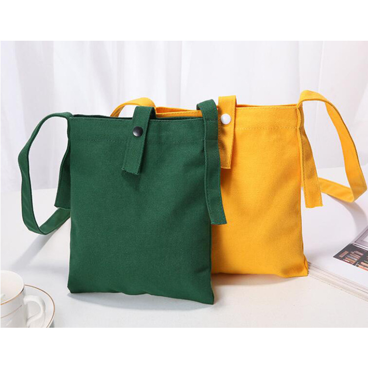12安日系女生帆布袋 斜跨帆布袋 可印刷图案 糖果色便携式