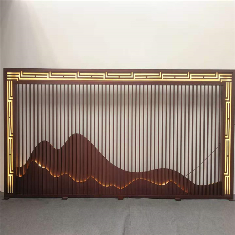 佛山不锈钢屏风装饰售楼部酒店大门山峦屏风别墅大门景墙屏风制定