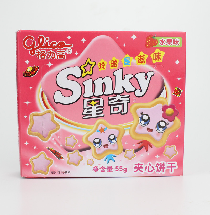 glico格力高星奇饼干夹心饼干 星星形状星星五角星饼干蛋糕装饰