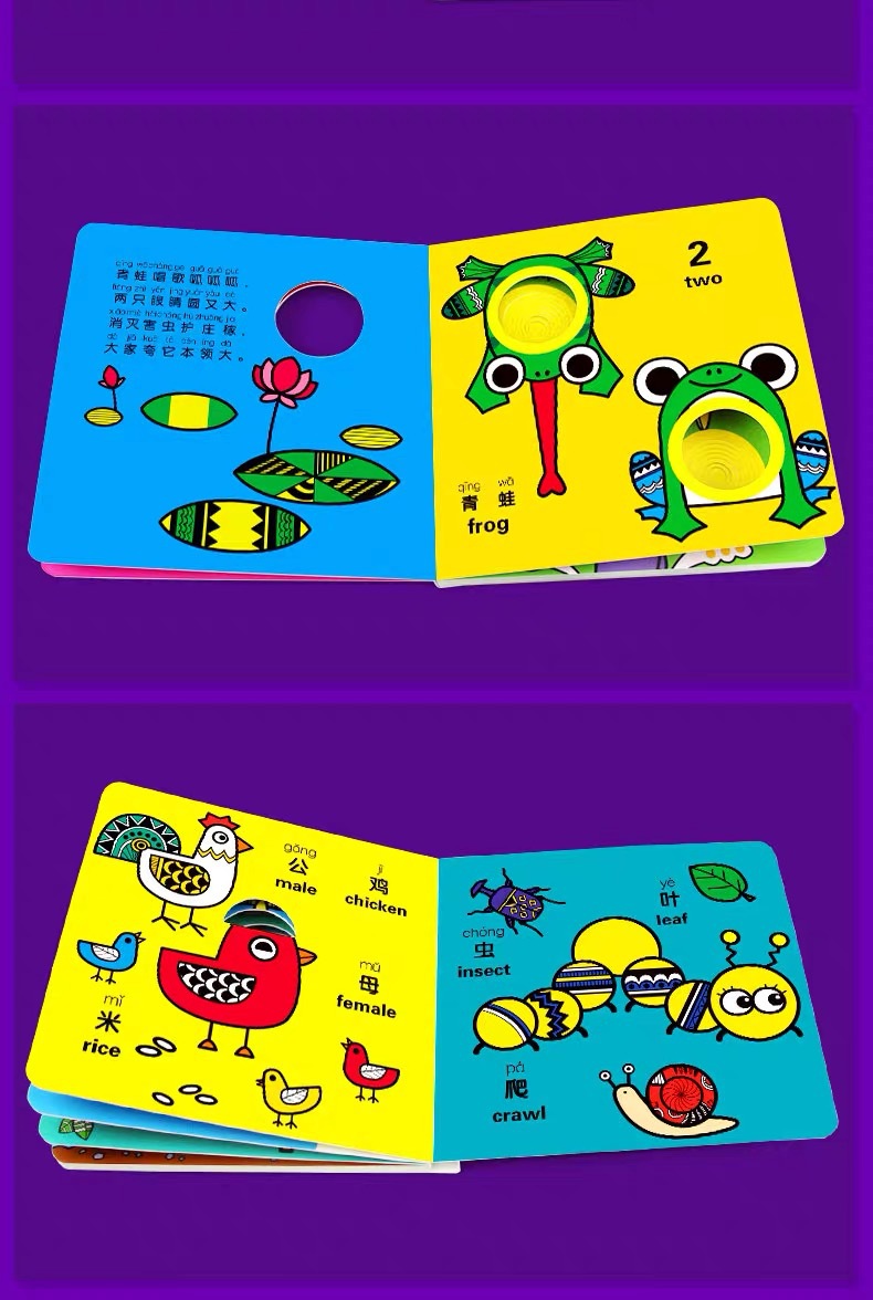 我的一本神奇洞洞书6册动物幼儿益智启蒙认知玩具书中英双语0-3岁