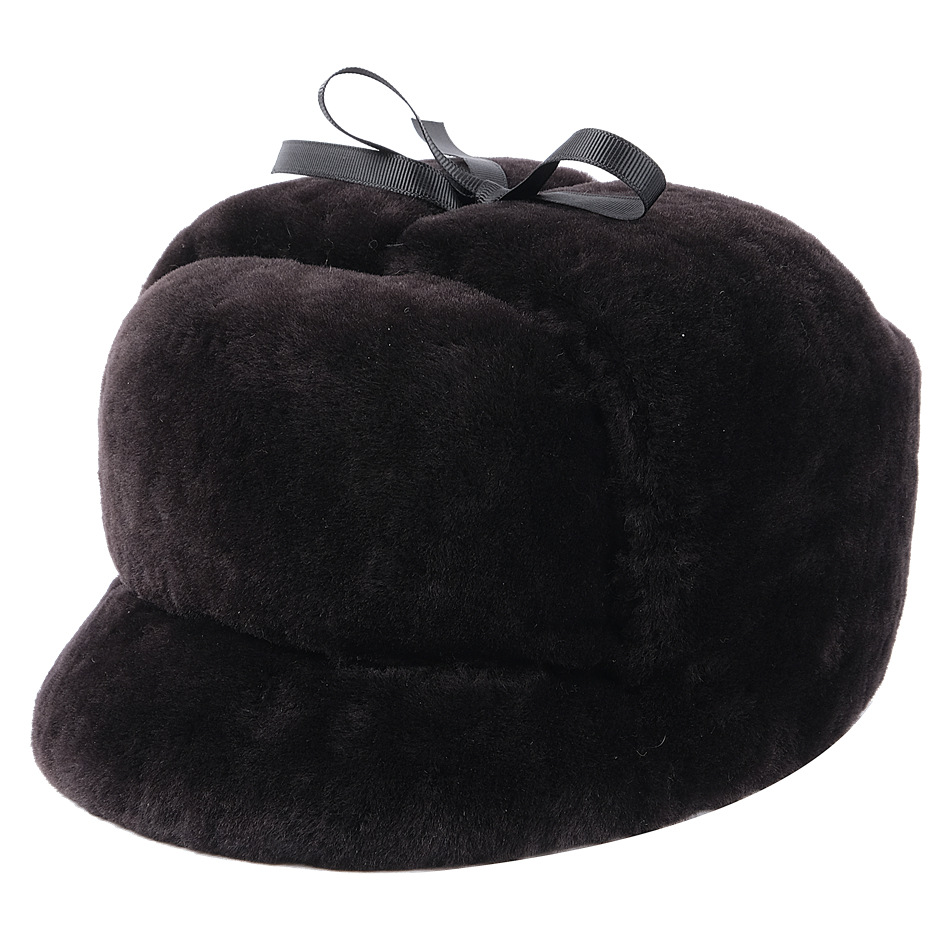 秋冬季澳洲整皮羊剪绒圆帽裘皮保暖中老年人老人帽子户外皮草男帽