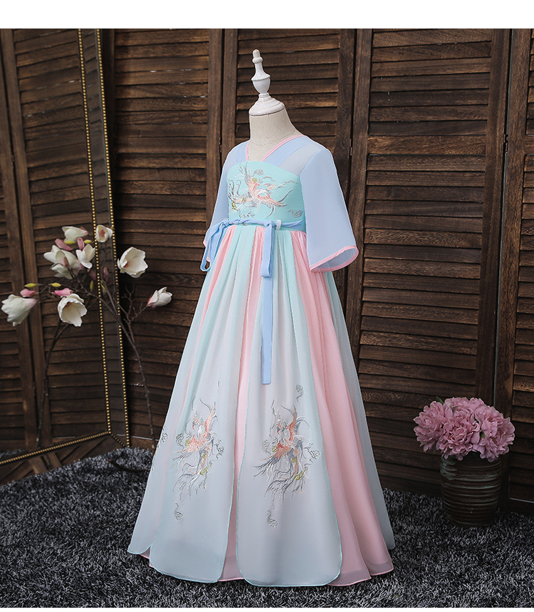 女童连衣裙夏季公主裙小女孩古装夏装汉服洋气儿童裙子童装礼服女