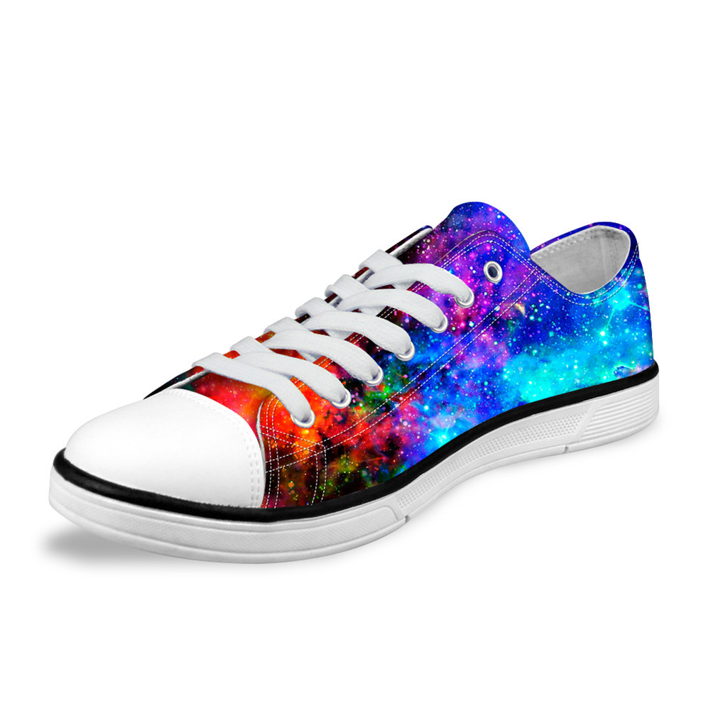 创意时尚帆布鞋星空女士休闲鞋低帮银河板鞋情侣款跨境定制