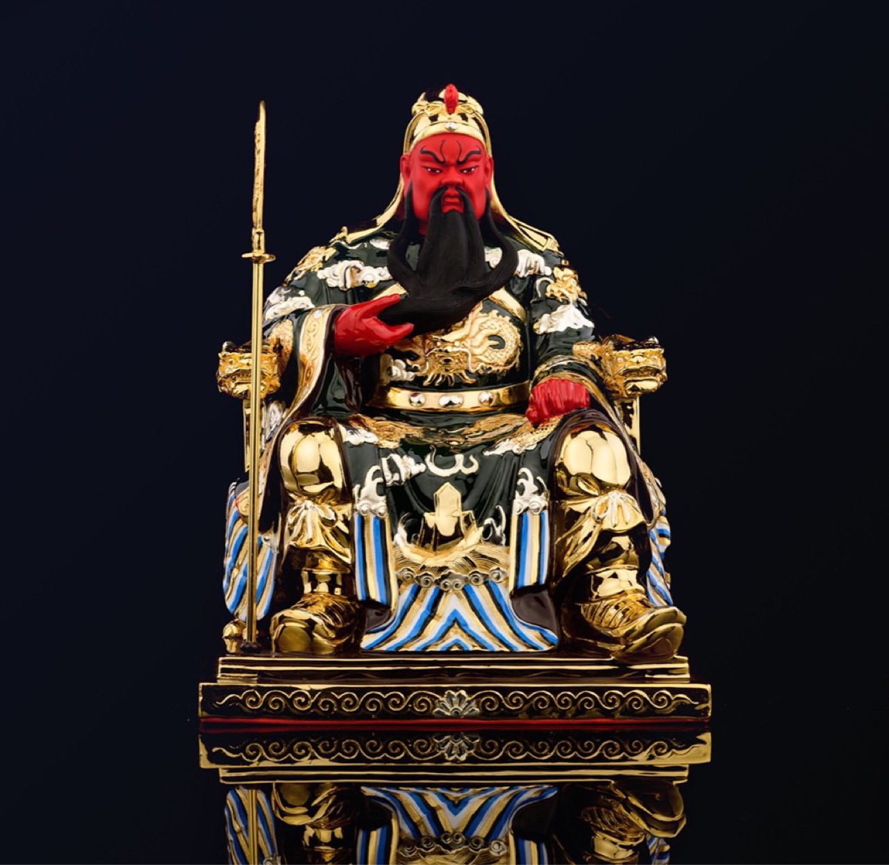 盛凡鎏金佛像关羽关二爷铜工艺品高26cm武财神可代发关公铜像