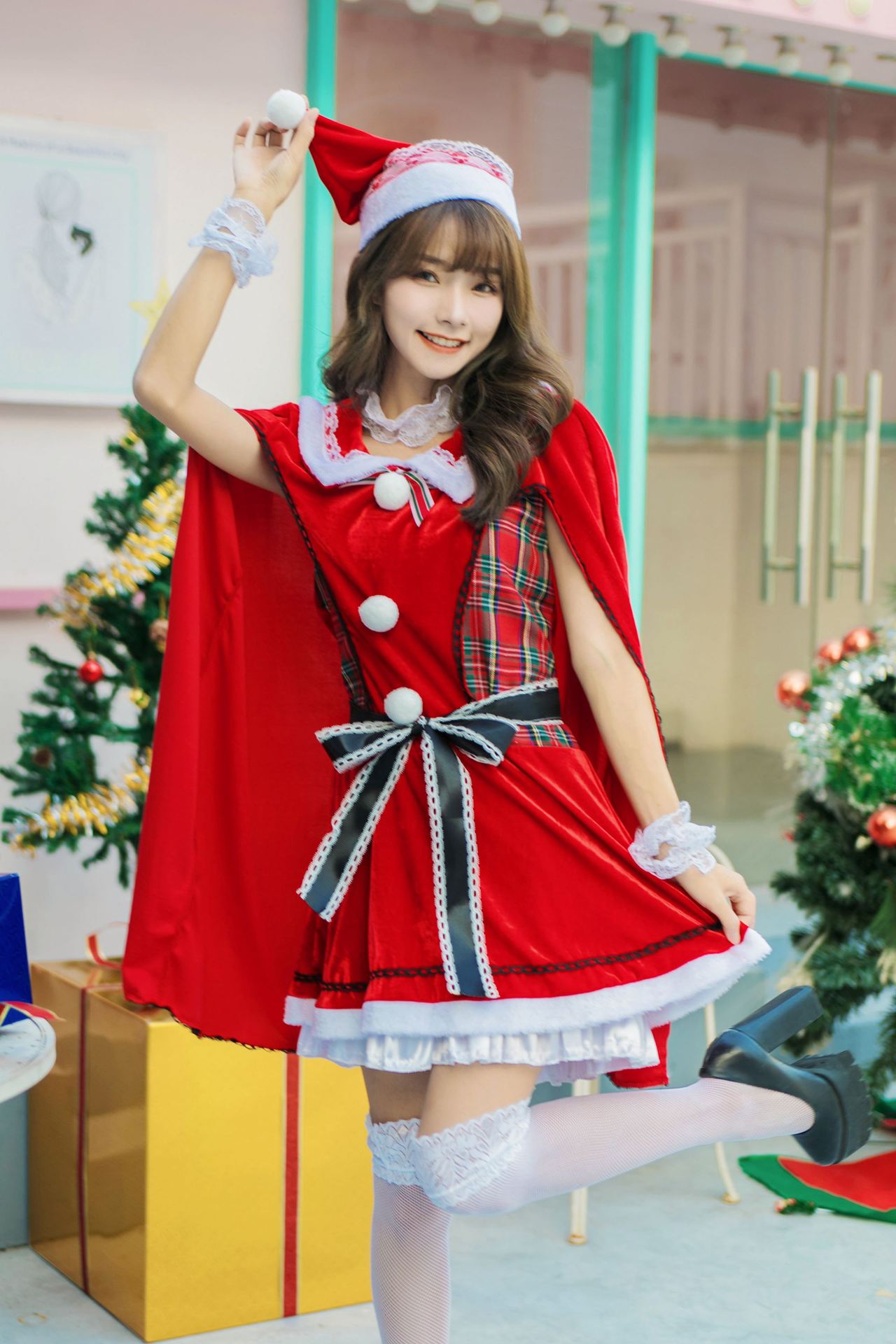 圣诞节圣诞服圣诞女郎连衣裙喜庆节日狂欢装扮服 圣诞老人成人女