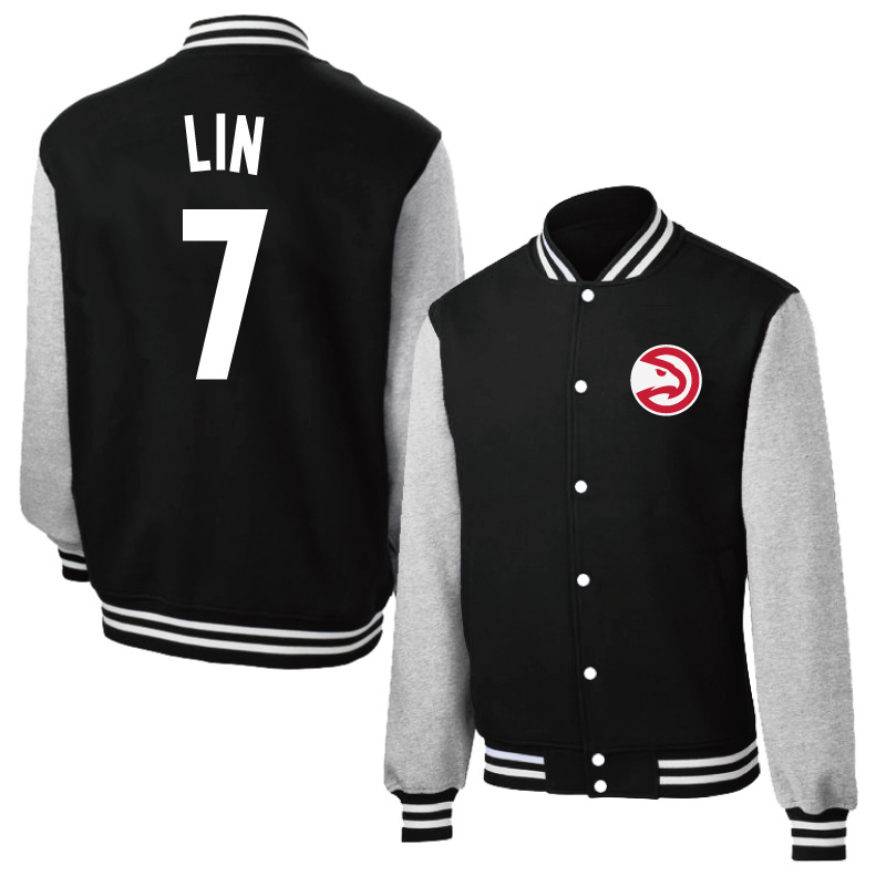 春秋冬老鹰7号林书豪球衣训练服加立领加绒时尚棒球服拼色夹克衫