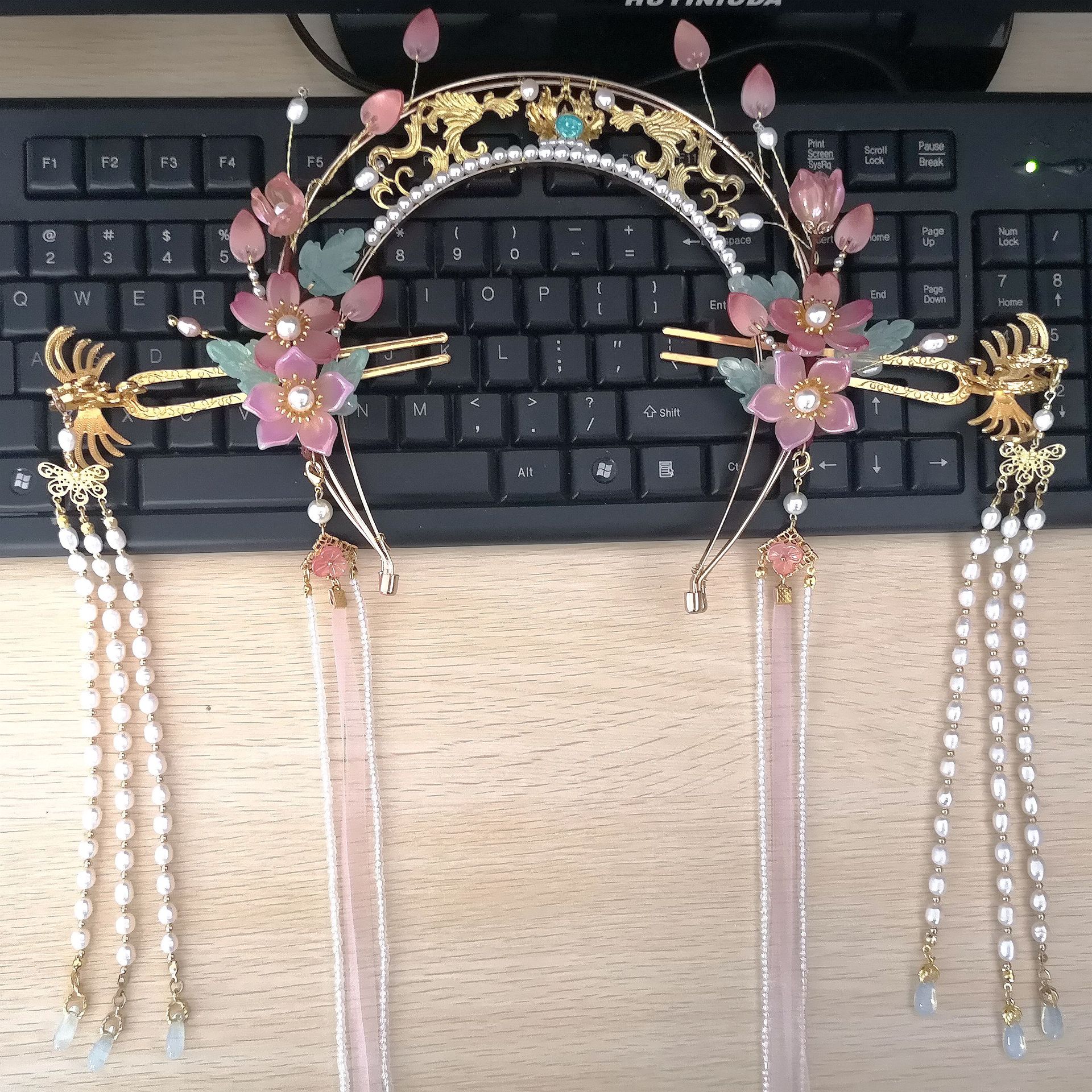 圣母光环发冠汉服头饰飘带流苏发箍古风发饰品头冠