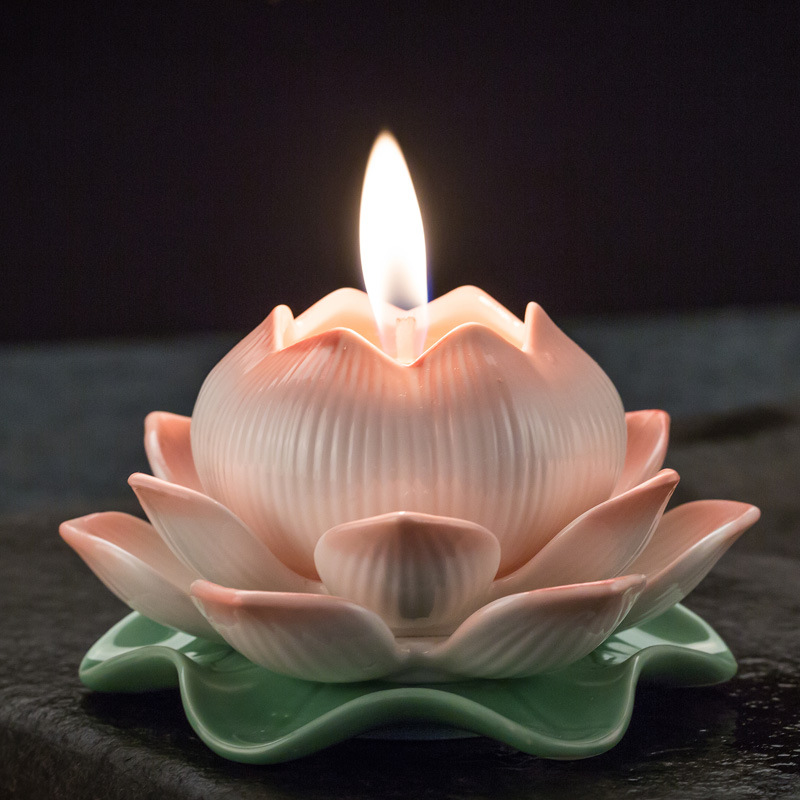 陶瓷佛前油灯酥油灯植物油长明灯供佛灯莲花灯佛供灯素油苏油佛油