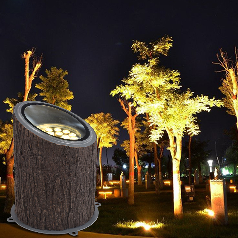 户外园林景观亮化led聚光投射灯18w36瓦仿树桩可调角度明装照树灯