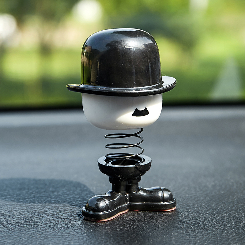 Car Decoration Chaplin Shape Car Interior Shaking Head Ornament Creative Doll Decoration Car Decoration Supplies Shaking Head Baby