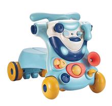 3合1学步车蓝色婴幼儿早教互动游戏防侧滑手推车滑行小车