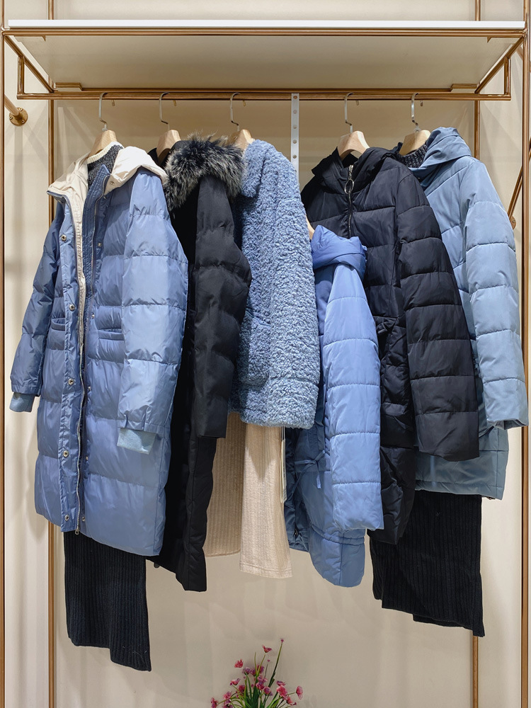 羽纱国际20冬装专柜撤柜直播大码毛领羽绒服品牌折扣女装批发货源
