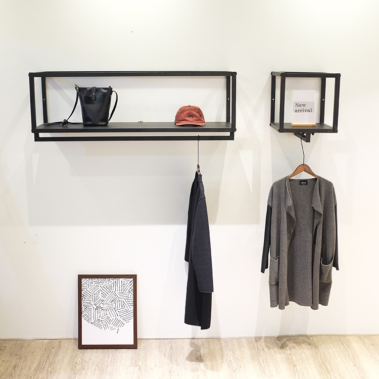 男女装店展示架上墙挂衣架壁挂墙上正侧挂陈列童装店货架置物创意