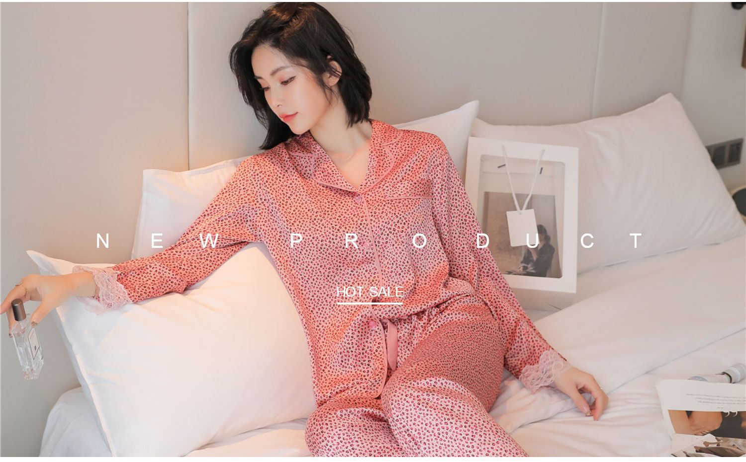 春秋新款豹纹睡衣女冰丝薄款长袖小翻领网红韩版可外穿家居服套装