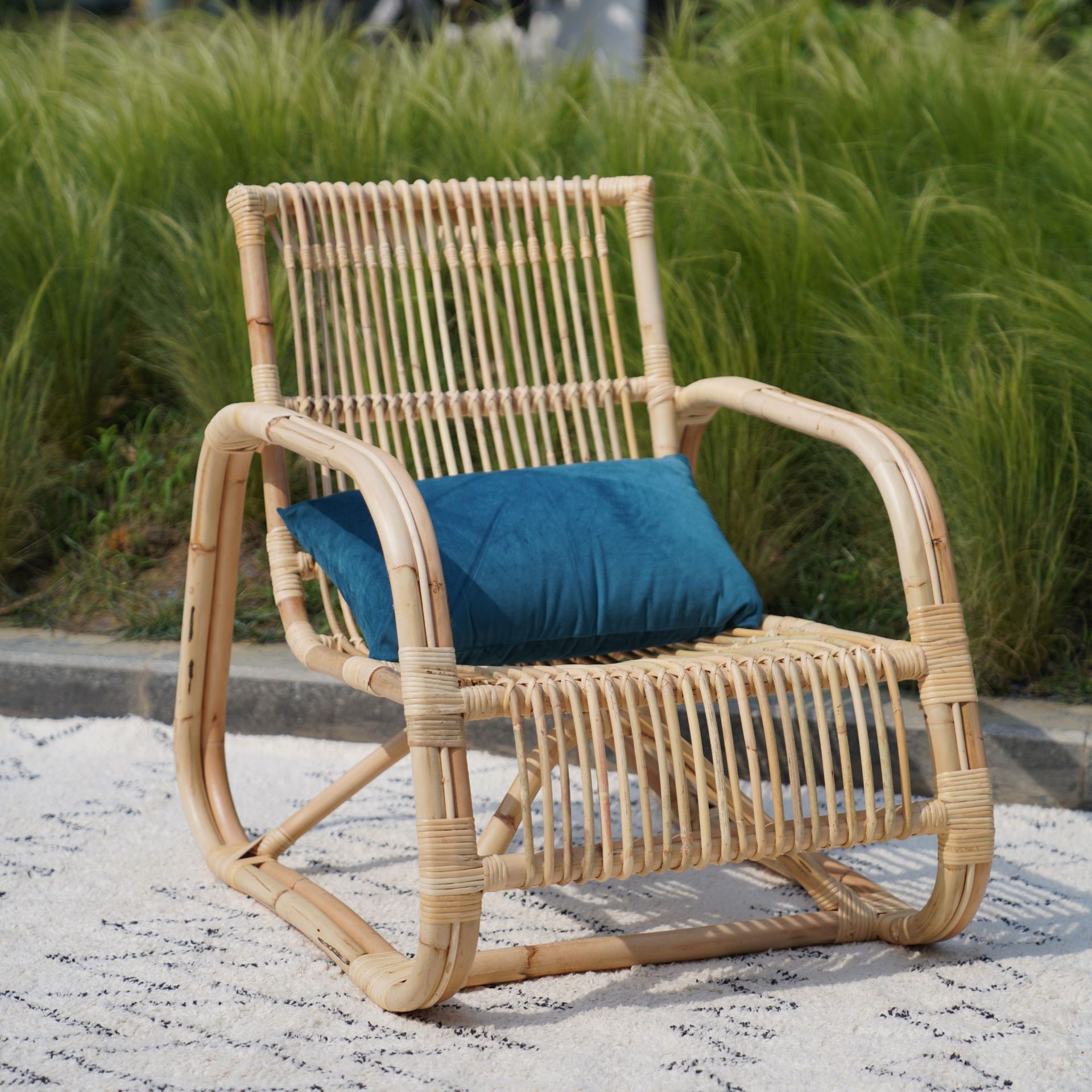 藤椅躺椅藤编织单人三双人阳台休闲懒人北欧客厅靠背沙发椅长椅子