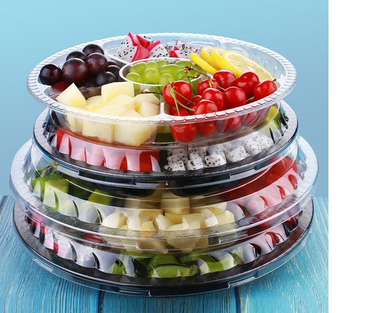 一次性水果盒塑料透明二三四六分格鲜果切盒草莓水果拼盘塑料盒