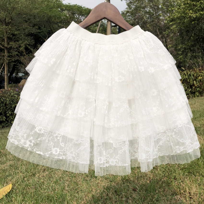 2020儿童短裙时尚蕾丝网纱蓬蓬短裙 层次女童公主半身裙 百褶裙